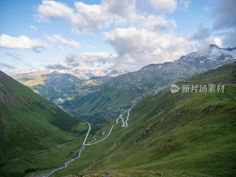 Furka pass山谷，Valais坎顿，瑞士